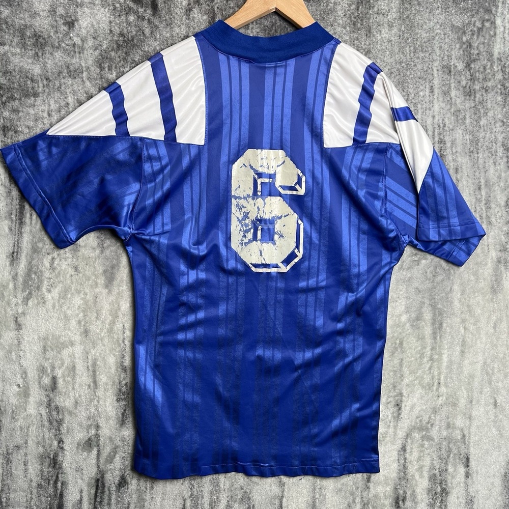 Vintage 90's Adidas Equipment Soccer Jersey Football Shirt Kit Size Men's L Blue - Picture 3 of 6